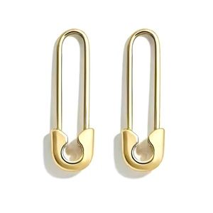Safety pins gold plated earrings